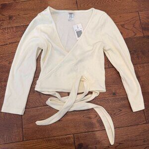 L*space ivory wrap crop top